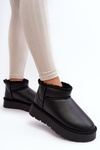 Women's Leather Snow Boots On Platform Black Loreley