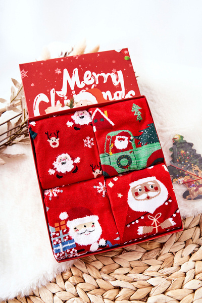 Ladies' Christmas Socks Cosas Set of 4 Pairs + Pendant