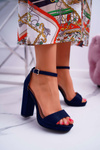 Women's Navy Blue Platform Stiletto Sandals Debora