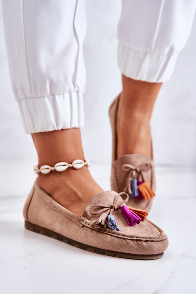 Women's Suede Loafers Dark Beige Wilessa