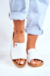 Elegant Leather Slippers White Nicole 2495