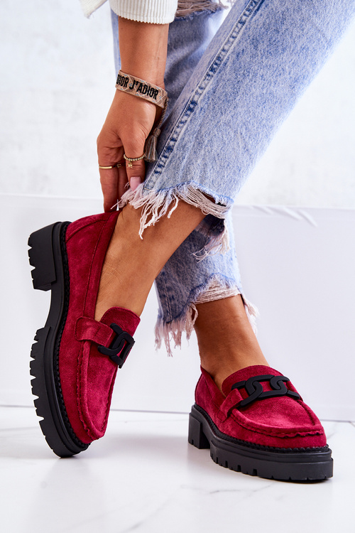 Suede Loafers With Decoration La.Fi 210031FU-SU Fuchsia