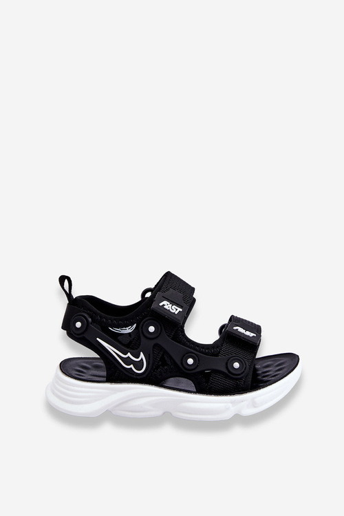 Boys Velcro Sandals Black And White Tobias