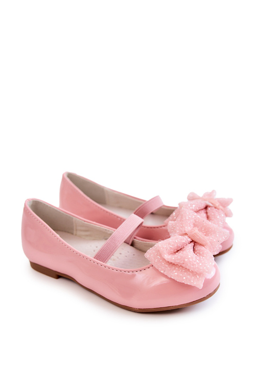 Dětské lakované balerínky s mašlí Pink Zolly