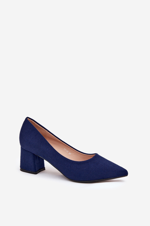 Ladies Pumps With Pointed Toes On A Heel Dark Blue Merinette