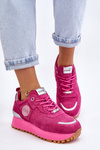 Women's Suede Platform Sports Shoes GOE LL2N4002 Fuchsia