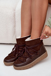 Women's Snow Boots With Laces Chocolate Rebekah
