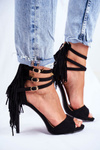 Women's Sandals On High Heel Black Carnival