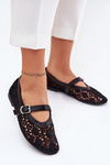Perforated ballerinas with strap black Orphali