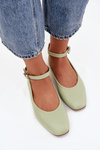 Women's Ballerinas With Strap And Clasp Green Janelor