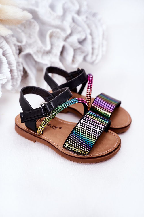 Children's Sandals With Sequins Black Blake