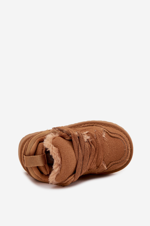 Sneakersy Dziecięce Ocieplane Futerkiem Camel Mireen