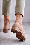 Classic Women's Suede Boots Beige Telma 