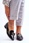 Patent Low Heel Loafers Black Asselia