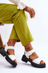 Women's Leather Flat Sandals White Dean