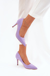 Stiletto Shoes From Eco Suede Purple Vannith