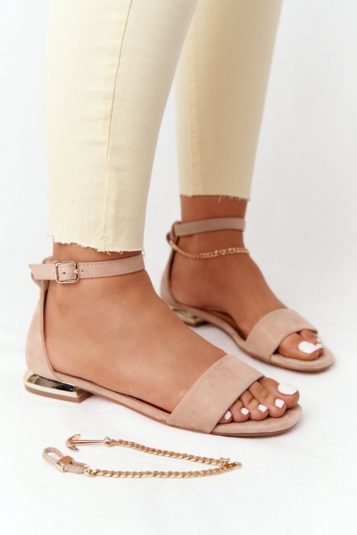 Sandals On Golden Heel Vinceza 21-17119 Beige