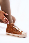 Women's High Warmed up Sneakers Cross Jeans KK2R4043C Camel