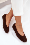 Ladies Ballet Flats With Sheepskin Chocolate Zimira