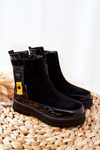 Children's Boots Lacquered Suede Black My Lovely