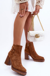 Suede Heeled Boots Brown Makeline