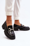 Women's Patent Loafers with Decoration Black Arsaba
