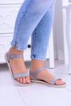 Women's Flat Grey Sandals Estrene