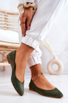 Baleriny Damskie Zamszowe Khaki Maciejka 04100-45