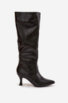 Women's High Heel Boots Made of Eco Leather Black Karella