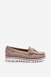 Women's Platform Loafers Beige Railav