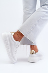 White Women's Leather Platform Sneakers Danida