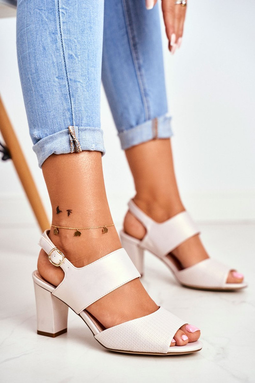 Pearl Stiletto Sandals Sergio Leone SK778 Beige