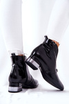 Leather Stiletto Boots Laura Messi Black 2268