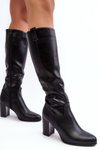 Women's Over-the-Knee Boots on Heel Black Nelamessa
