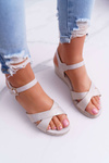 Women's Elegant Midney Grey Sandals on Stiletto Heels
