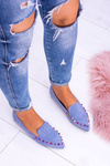 Lu Boo Blue Lords Iridescent Jetted Suede Spike Lords