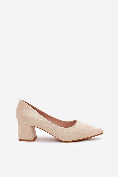 Women's Pumps With Pointed Toes On Heel Beige Merinette