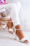 Leather Sandals On A Bar White Lorelei