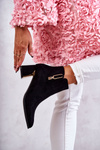 suede boots on a post with a decoration Black Erine