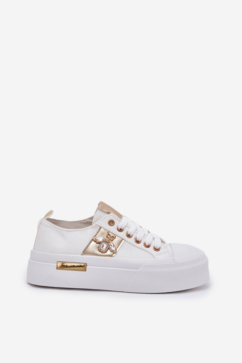 Women's Platform Sneakers With Decorative Detail White Annisae