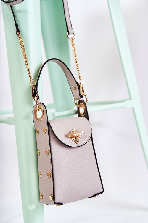 Small Women's Handbag With Ornament Grey Ellies