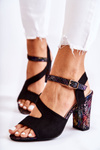 Women's Suede Sandals Black Veneta