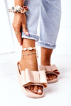 Rubber Slippers With A Bow Beige April