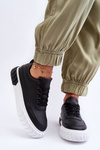 Classic Sport Shoes On Platform Black-White Nannzie