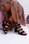 Women's Stiletto Sandals Gladiator Suede Black Nella
