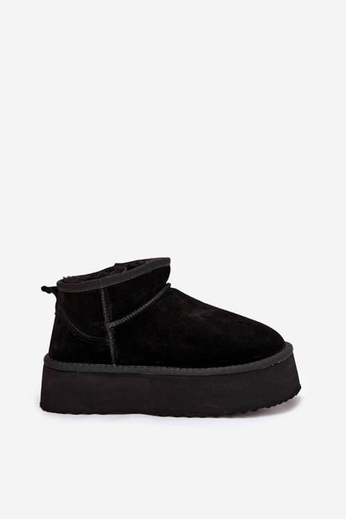 Damskie Śniegowce Z Zamszu Czarne Mairene