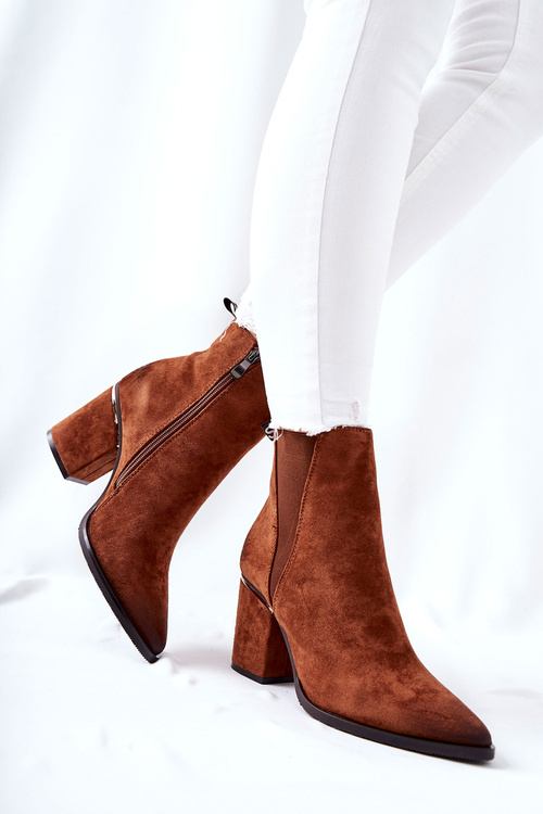 Suede Heeled Boots Brown Coriseis