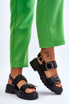 Leather Comfortable Sandals Black Alayah