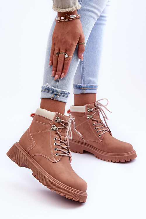 Trapery Damskie Ocieplane Różowe Poles 9501-PA