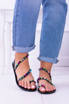 Black Elegant Slip-on Women's Sandals Studs Gennaro